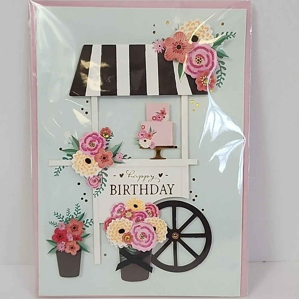 Birthday Card + Sets Of 6x (Six) Decorative Hair Clips Burgoyne KJS Industrie